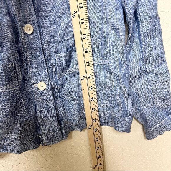 J. McLaughlin Button Up Long Sleeve Jacket Blazer 100% Linen Womens Size 0 - Picture 2 of 6